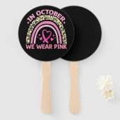 10月に我々は衣服ピンク乳がん認識度 ハンドファン (正面&裏面)