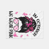 10月に我々は衣服ピンク乳がん認識度 フリースブランケット (正面(横))