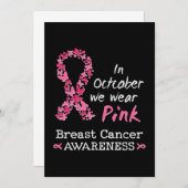 10月に我々は衣服ピンク乳がん認識度 招待状 (正面/裏面)