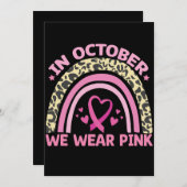 10月に我々は衣服ピンク乳がん認識度 招待状 (正面/裏面)
