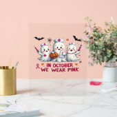 10月に我々は衣服ピンク乳がん認識度Cl アクリルサイン (ウェディング)