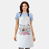 10月に我々は衣服ピンク乳がん認識度Cl エプロン (着用した状態)