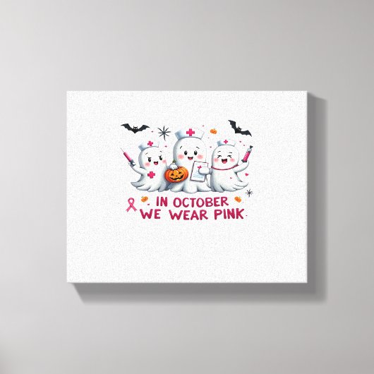 10月に我々は衣服ピンク乳がん認識度Cl キャンバスプリント (正面)