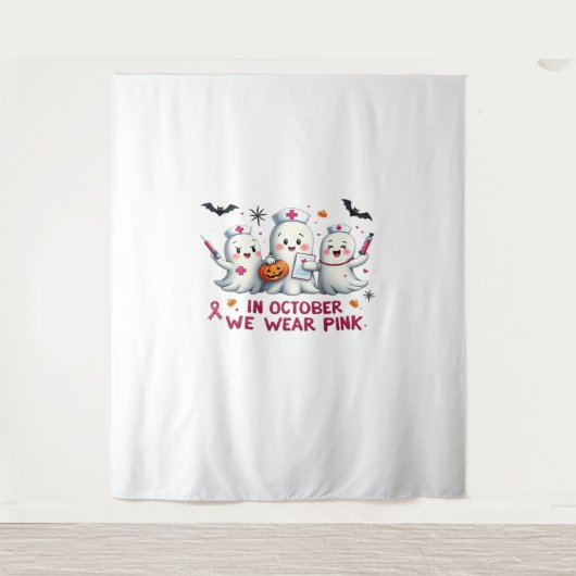 10月に我々は衣服ピンク乳がん認識度Cl タペストリー (正面)