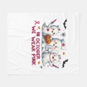 10月に我々は衣服ピンク乳がん認識度Cl フリースブランケット (正面(横))