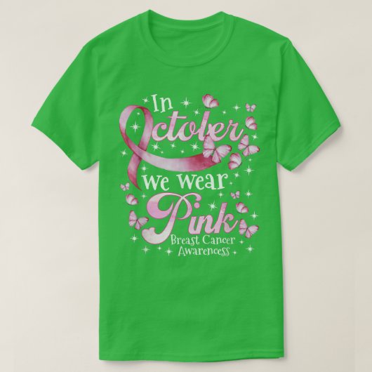 10月に我々は衣服ピンク乳がん認識度Gi Tシャツ (デザイン正面)