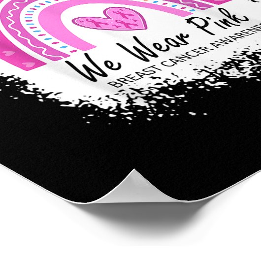 10月に我々は衣服ピンク乳がん認識度Ra ポスター (角)