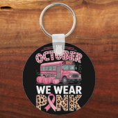 10月に我々は衣服ピンク乳がん認識度Su キーホルダー (正面)