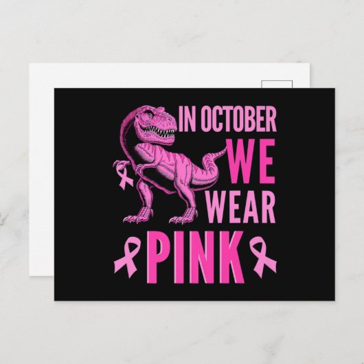 10月に我々は衣服ピンク乳がん認識度T- ポストカード (正面/裏面)