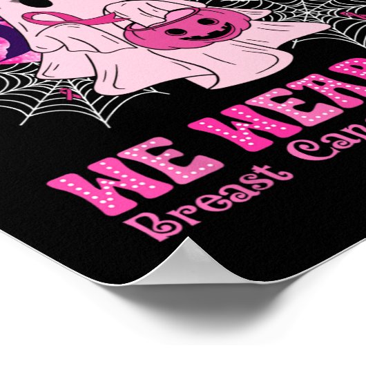 10月に我々は衣服ピンク乳癌の女性幽霊 ポスター (角)