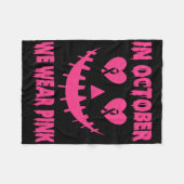 10月に我々は衣服ピンク乳癌ハロウィーンPu フリースブランケット (正面(横))