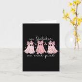 10月に我々は衣服ピンク幽霊乳がんhallow カード (黄色い花)