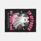 10月に我々は衣服ピンク幽霊乳がんhallow フリースブランケット (正面(横))