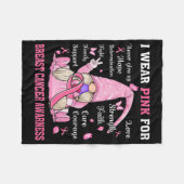 10月に我々は衣服ピンク格言乳がんアワーン フリースブランケット (正面(横))