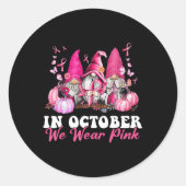 10月に我々は衣服ピンク格言乳がんアワーン ラウンドシール (正面)