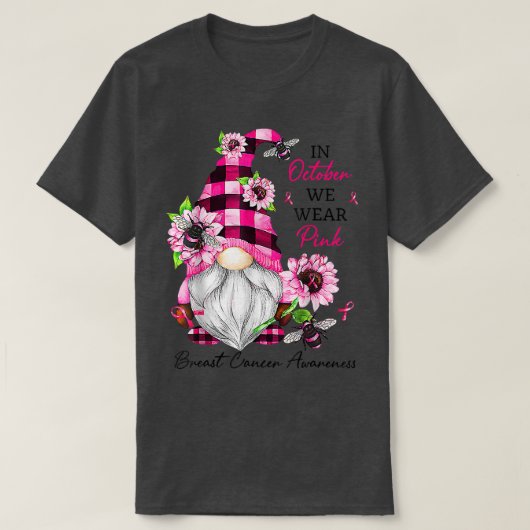 10月に我々は衣服ピンク格言乳がんアワーン Tシャツ (デザイン正面)