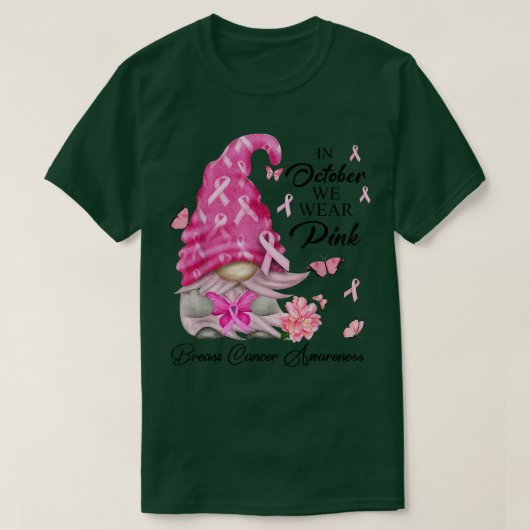 10月に我々は衣服ピンク格言乳がんアワーン Tシャツ (デザイン正面)
