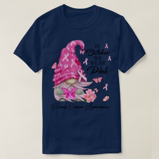 10月に我々は衣服ピンク格言乳がんアワーン Tシャツ (デザイン正面)