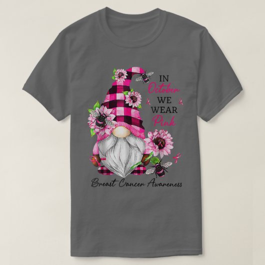 10月に我々は衣服ピンク格言乳がんアワーン Tシャツ (デザイン正面)