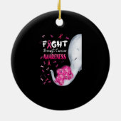 10月に我々は衣服ピンク象の乳がんモン セラミックオーナメント (裏面)