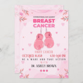 10月に我々は衣服ピンク 招待状 (正面/裏面)