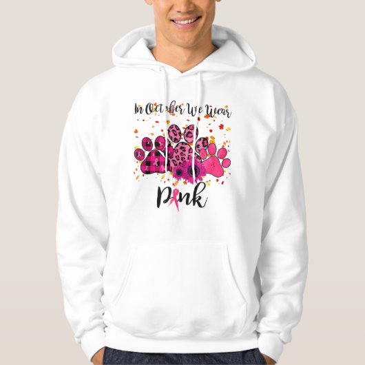 10月に我々は衣服PinkBreast Cancer AwarenessFor パーカ (正面)