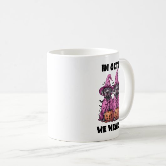 10月に我々衣服ピンクグレートダーンハロウィンブレアス コーヒーマグカップ (正面右)