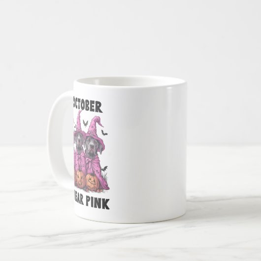 10月に我々衣服ピンクグレートダーンハロウィンブレアス コーヒーマグカップ (正面左)