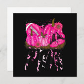 10月に我々衣服ピンクサッカーボクシング胸缶 招待状 (正面/裏面)