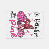 10月に我々衣服ピンクホースパンプキンヒョウ・ブレア フリースブランケット (正面(横))