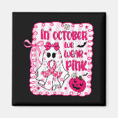 10月に我々衣服ピンクボウ幽霊乳がんAw マグネット (正面)