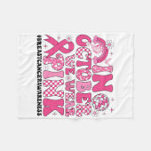 10月に我々衣服ピンクリボン乳がん認識 フリースブランケット (正面(横))