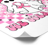 10月に我々衣服ピンク乳がん幽霊ハロ ポスター (角)