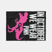 10月に我々衣服ピンク乳がん認識度Bo フリースブランケット (正面(横))