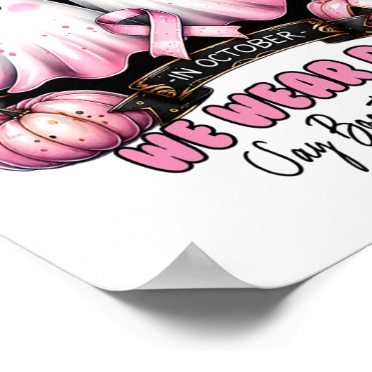 10月に我々衣服ピンク乳がん認識度Ha ポスター (角)