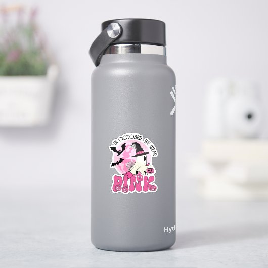 10月に我々衣服ピンク幽霊ハロウィーン シール (HydroFlask)
