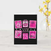 10月に我々衣服ピンク幽霊乳がんスタンプ カード (黄色い花)