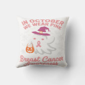 10月に我々衣服ピンク幽霊魔女乳がん クッション (裏面)