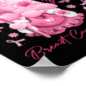 10月に我々衣服ピンク格言格言乳がん ポスター (角)