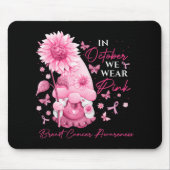 10月に我々衣服ピンク格言格言乳がん マウスパッド (正面)