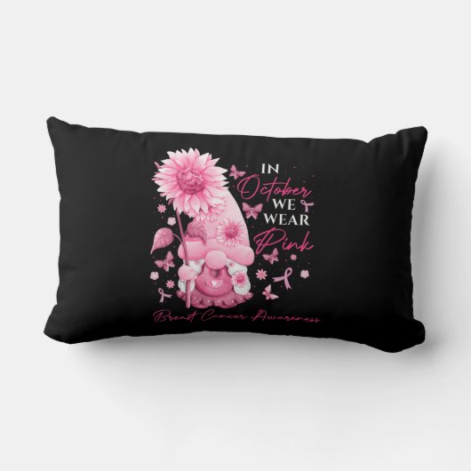 10月に我々衣服ピンク格言格言乳がん ランバークッション (裏面)