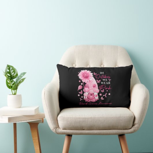 10月に我々衣服ピンク格言格言乳がん ランバークッション (椅子)