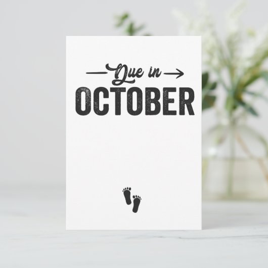 10月に期限ベビー発表の妊娠ギフト サンキューカード (スタンド正面)