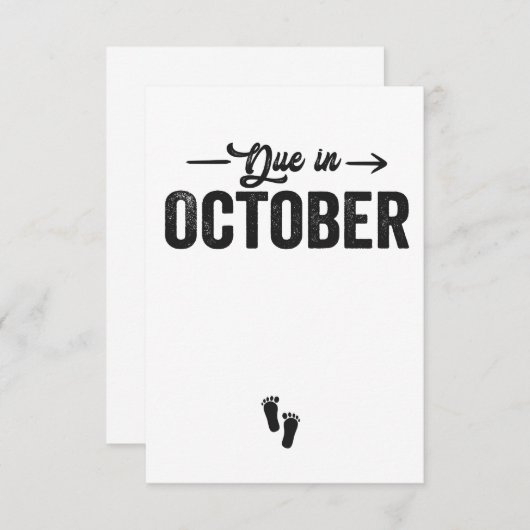 10月に期限ベビー発表の妊娠ギフト サンキューカード (正面/裏面)