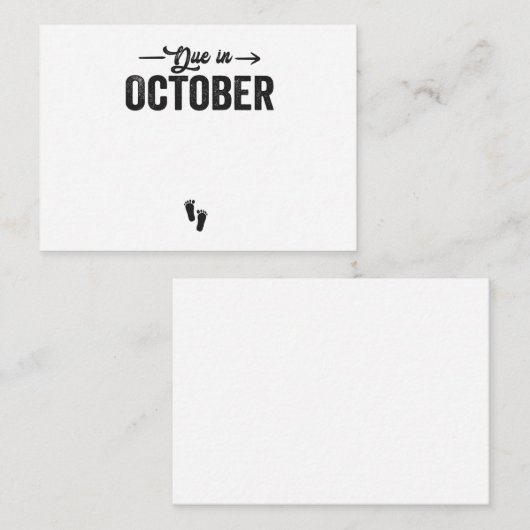 10月に期限ベビー発表の妊娠ギフト ノートカード (正面/裏面)