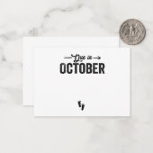 10月に期限ベビー発表の妊娠ギフト ノートカード (正面/裏面インサイチュ)