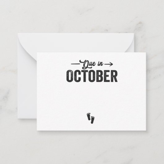 10月に期限ベビー発表の妊娠ギフト ノートカード (正面)