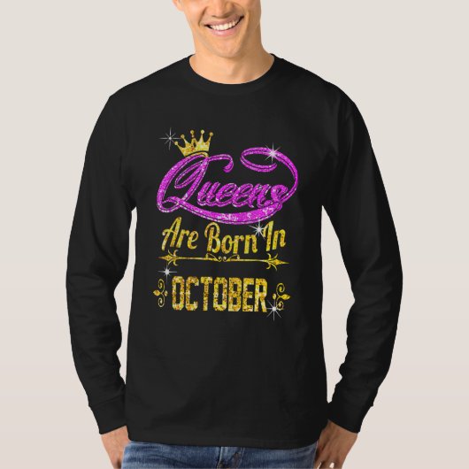 10月に生まれたクイーンズ Tシャツ (正面)