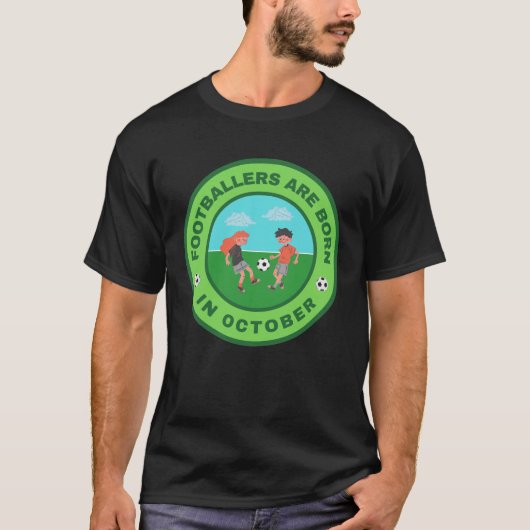 10月に生まれたフットボーラー別デザイン Tシャツ (正面)