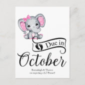 10月に生まれてくる小さなペアの赤ちゃん象 ポストカード (正面)